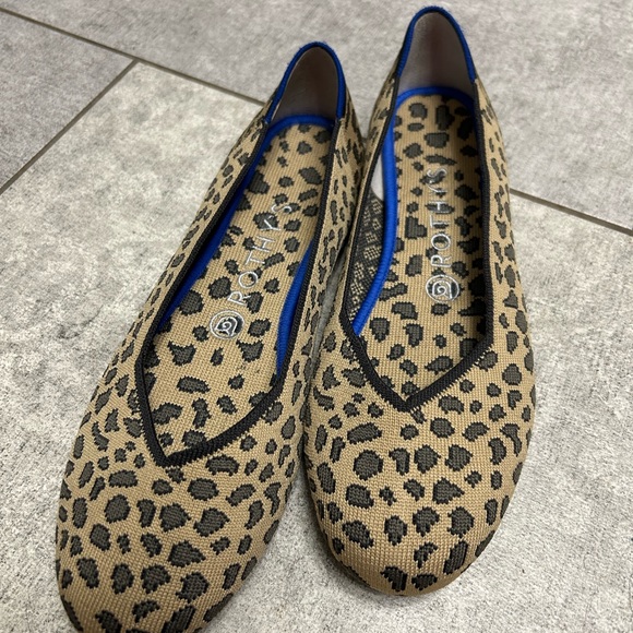Rothy's Shoes - Rothy's Tan and Black Leopard Flats 8.5